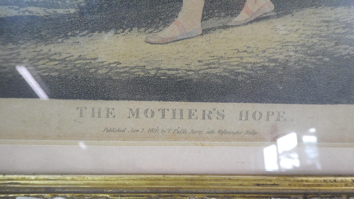 A Gilt Framed Coloured 19th Century Print, The Mother's Hope, 37.5cm High - Image 2 of 2