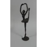 A Modern Art Bronze Figural Study of a Ballet Dancer, 27cm High
