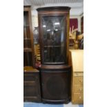 A Mahogany Double Freestanding Corner Cabinet with Glazed Top Section, 64cm Wide