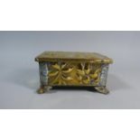 A Brass and Silver Plate Mounted Box with Foliate Decoration in Relief, 17.5cm Wide