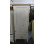 A Modern White Painted Shelved Cabinet with Base Drawer, 64cm Wide