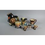 A Collection of Six Various Character Jugs to Include Royal Doulton Seconds