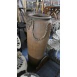 A Very Large Terracotta Style Patio Urn with Swag Decoration in Relief, 107cm High, Chips to Rim
