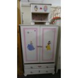Two Pieces of White Painted Childrens Bedroom Furniture to Include Tallboy with Two Base Drawers and