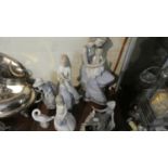 A Collection of Six Spanish Ornaments to Include Lladro and Nao