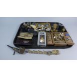 A Tray of Curios to Include Vintage Spectacles and Pince Nez, Costume Jewellery and Jewellery Box,