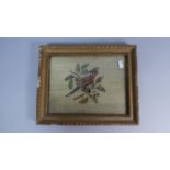 A 19th Century Tapestry Depicting Bird on Oak Branch, 31cm Wide