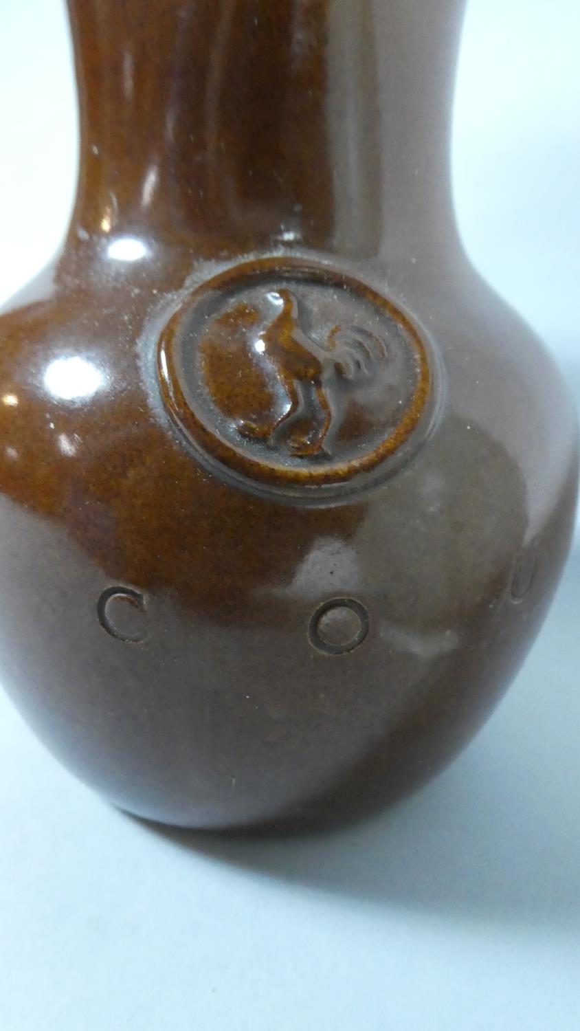 A Stoneware Glazed 'Take Courage' Pub Jug, 15cm High Together with a Moulded Pittcher with Harvest - Image 2 of 5