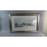 A Framed Limited Edition Alan Ingham Print Depicting Winter Village Scene, 59cm Wide