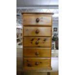 A Pine Five Drawer Chest, 44cm Wide