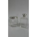 Two Silver Topped Glass Dressing Table Pots, London 1903