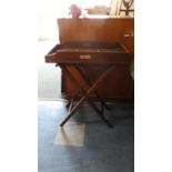 A 19th Century Mahogany Butlers Tray on Folding Stand