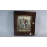 A Mahogany Framed 19th Century Coloured Print of a Royal Marine, Frame 30cm High