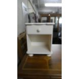 A White Painted Bedside Cabinet with Top Drawer