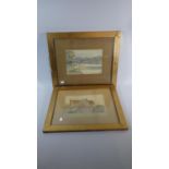 An Early 20th Century Framed Watercolour Depicting River Scene and Another Depicting Half Timbered