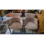 A Pair of Late Victorian Mahogany Framed Tub Arm Chairs