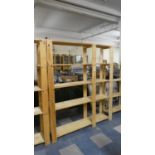 A Pine Four Shelf Storage Rack, 148cm Wide