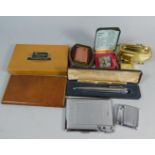 A Tray Containing Various Cigarette Lighters, Orlik and Other Cigarette Cases, Combination Lighter