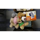 A Collection of Soft Toys and Teddy Bears, Comb Binding Machine, Vintage Polaroid Instant Ten Camera