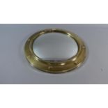 A Circular Brass Framed Convex Wall Mirror, 37cm Diameter