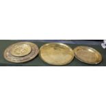 A Collection of Five Various Wall Plaques with Decoration in Relief, The Largest 57cm Diameter