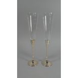 A Pair of Vera Wang Champagne Glasses by Wedgwood, Each 27cm High