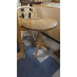 A Pine Circular Topped Tripod Table, 62cm Diameter