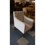 A Late 19th Century Buttoned Upholstered Mahogany Framed Arm Chair