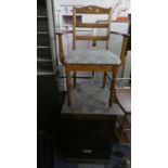 A Vintage Wooden Two Drawer Filing Cabinet and a Ducal Carver Chair