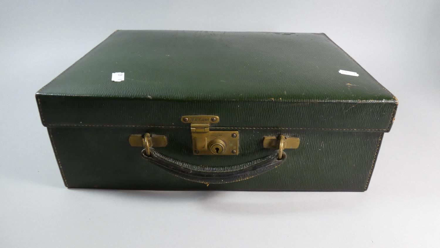 An Edwardian Mappin and Webb Travelling Case with Fitted Interior, Missing Glass and Silver Plate - Image 2 of 2