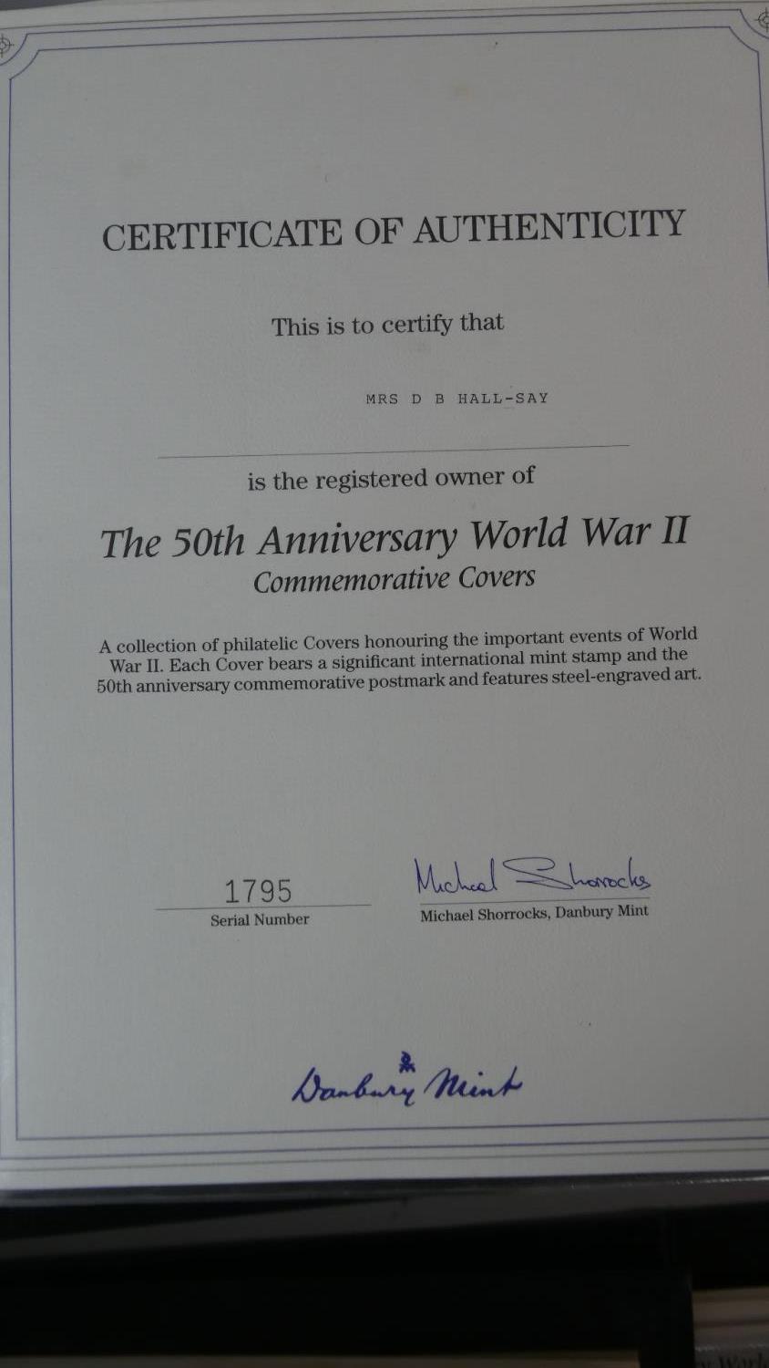 Four Danbury Mint Folders, The 50th Anniversary WWII Commemorative Covers Collection - Image 3 of 6