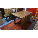 An Edwardian Oak Drop Leaf Dining Table on Tapering Square Supports, 106cm Long