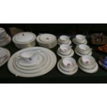 A Large Collection of Royal Worcester Florizel Fleur De Lys Pattern Dinnerwares to Include Six