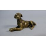 A Bronze Study of a Seated Hound, 7cm Wide x 4cm High