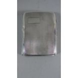 A Silver Cigarette Case with Engine Turned Decoration, Birmingham 1937, 65.3g