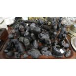 A Collection of Welsh Slate and Resin Figural Animal and Bird Ornaments