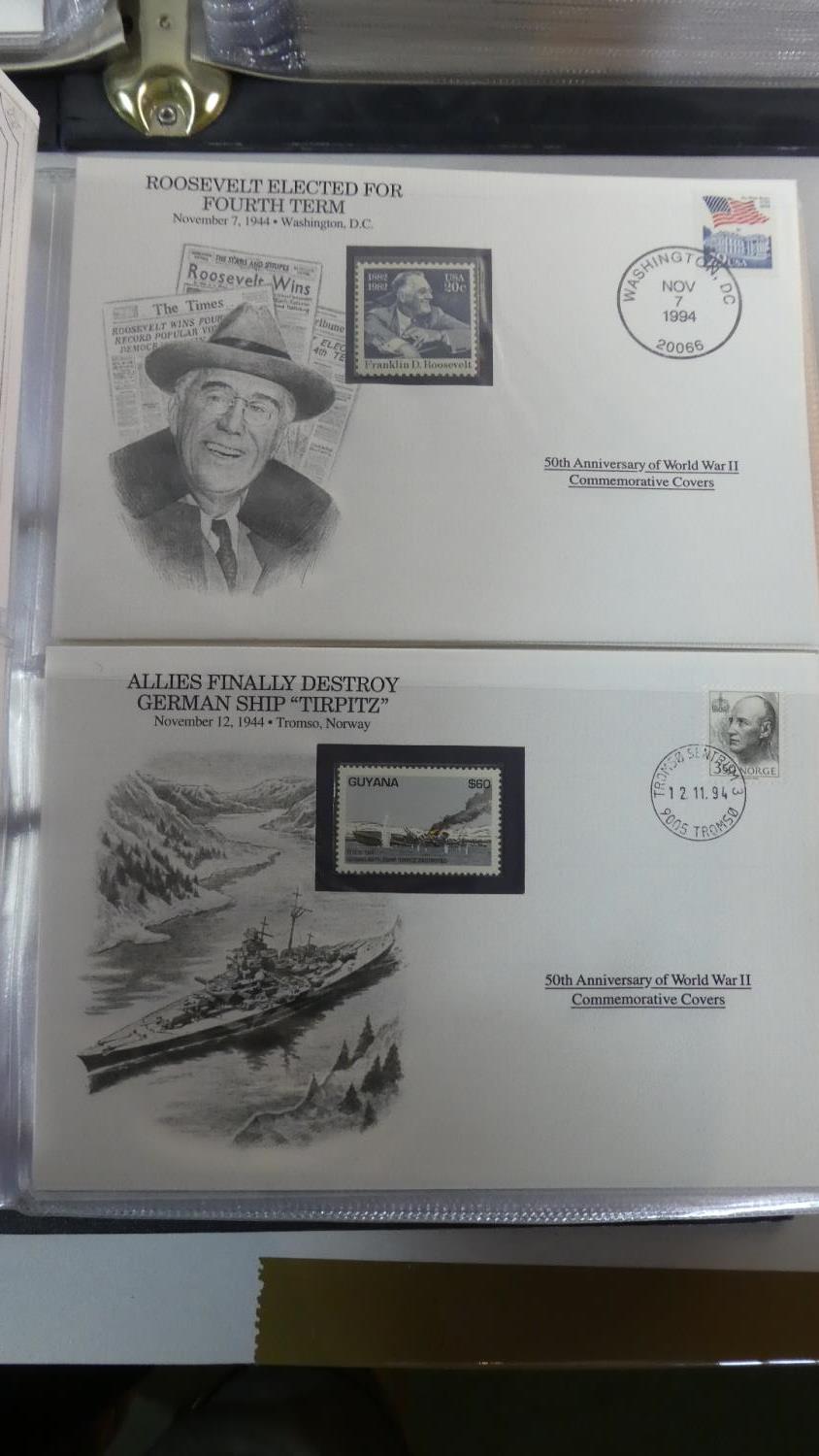 Four Danbury Mint Folders, The 50th Anniversary WWII Commemorative Covers Collection - Image 5 of 6