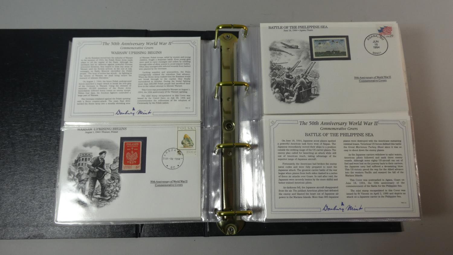 Four Danbury Mint Folders, The 50th Anniversary WWII Commemorative Covers Collection - Image 6 of 6