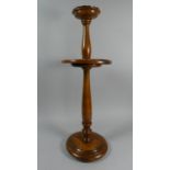 An Edwardian Oak Smokers Stand with Turned Support, 36cm High
