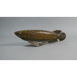 A Chinese Bronze Study of a Fish, 26cm Wide x 7cm High