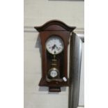 A Reproduction Mahogany Cased Wall Clock, 42cm High