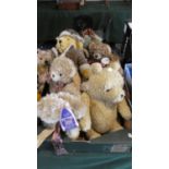 A Collection of Ten Teddy Bears and Soft Toys to Include Merrythought, Burberry, Russ Vintage