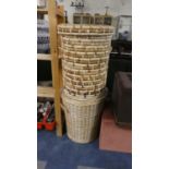 Two Cylindrical Two Handled Linen Baskets