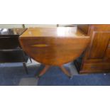 A Mid 20th Yew Wood Drop Leaf Dining Table, 90cm Wide