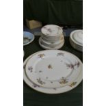 A Collection of Limoges Floral Pattern Dinnerwares to Include Two Meat Plates, Fifteen Dinner and