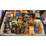 A Tray of Playworn Diecast Toys and Figures