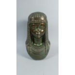 A Resin Bust of an Egyption Queen, 32cm High