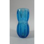 A Bohemian Blue Glass Vase, 20cm High