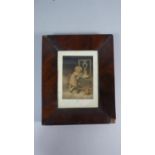 A 19th Century Mahogany Framed Baxter Print Depicting Child With Plate of Food on Chair, Embossed