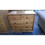 A Pine Bedroom Chest of Two Short and Three Long Drawers, 84cm Wide
